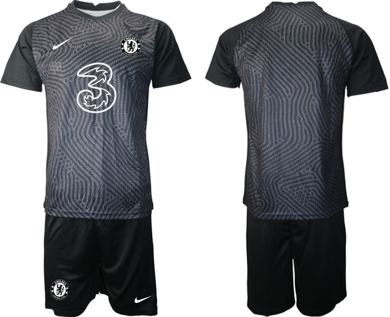 Men 2021 Chelsea black goalkeeper soccer jerseys